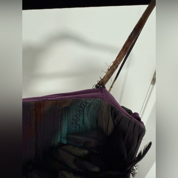 Peacock Diffusion Maxi Dress with Feathers, Jewels & Leopard Print – UK 12 - Picture 7 of 9